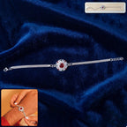 ALVENZA Silver Stone Chain Rakhi - Elegant & Durable Design