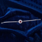 ALVENZA Silver Stone Chain Rakhi - Elegant & Durable Design