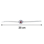ALVENZA Silver Stone Chain Rakhi - Elegant & Durable Design