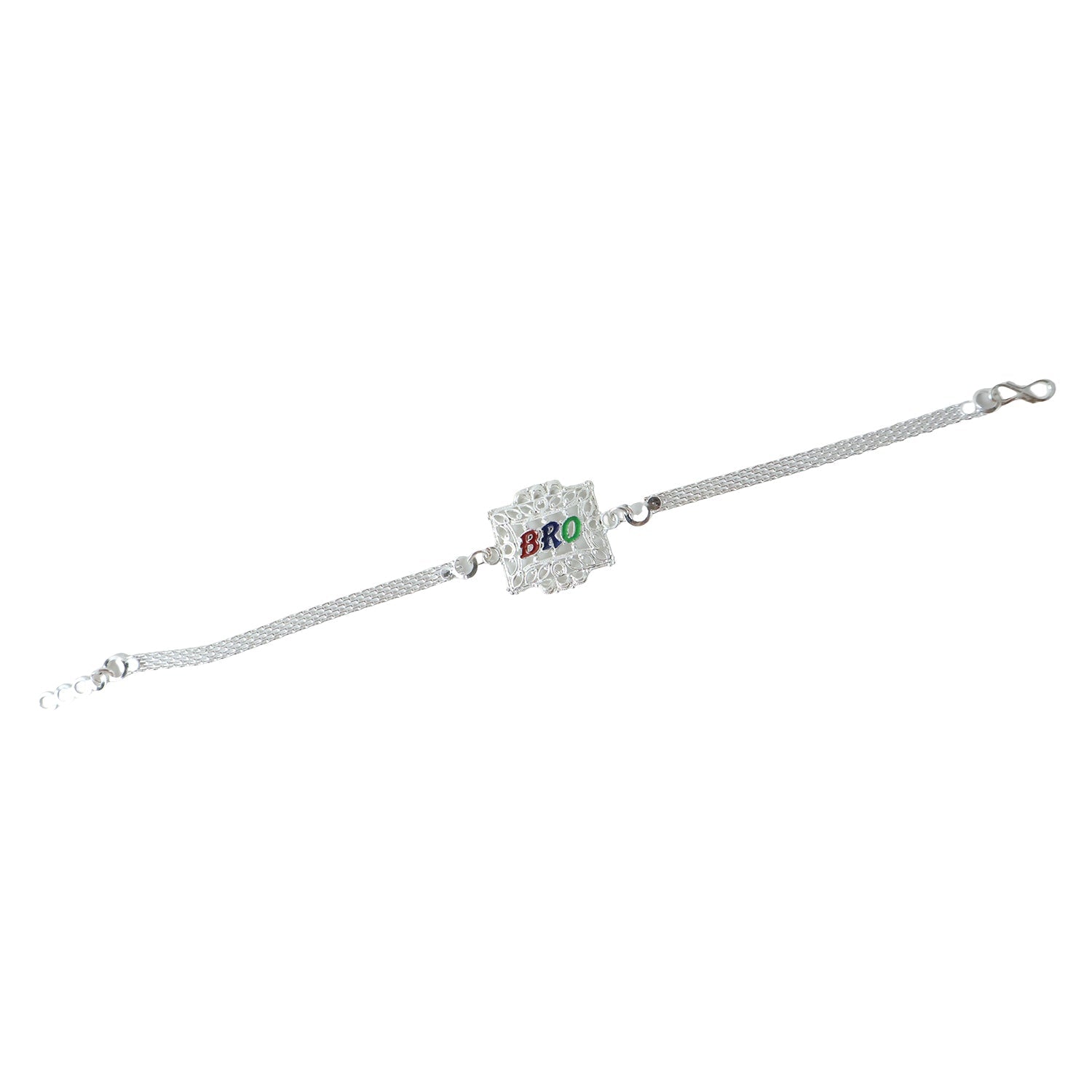 ALVENZA Silver Rakhi for Brother - Elegant Designer Square Frame