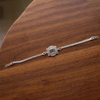 ALVENZA Silver Rakhi for Brother - Elegant Designer Square Frame