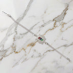 ALVENZA Silver Rakhi for Brother - Elegant Designer Square Frame