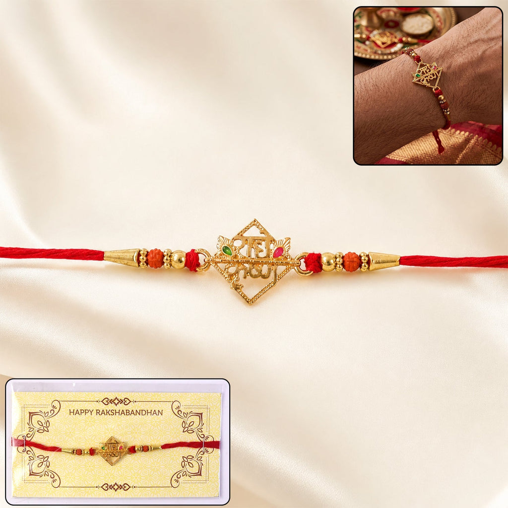 ALVENZA Radhe Krishna Rakhi – Elegant Designer Thread for Raksha Bandhan