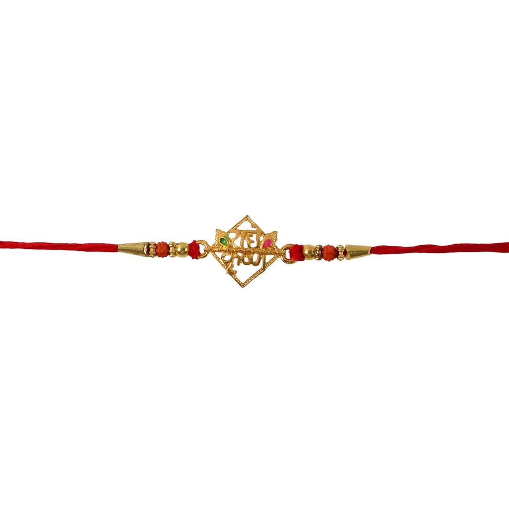 ALVENZA Radhe Krishna Rakhi – Elegant Designer Thread for Raksha Bandhan
