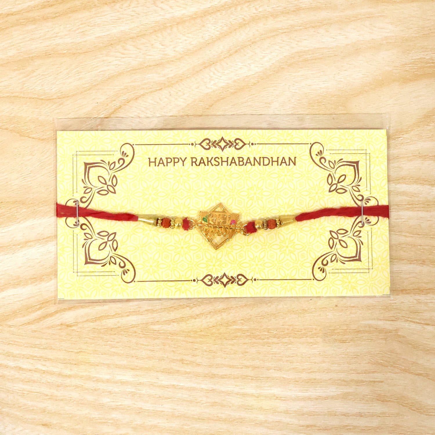ALVENZA Radhe Krishna Rakhi – Elegant Designer Thread for Raksha Bandhan