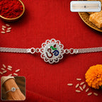ALVENZA Silver Om Chain Rakhi – Elegant & Meaningful Festival Gift
