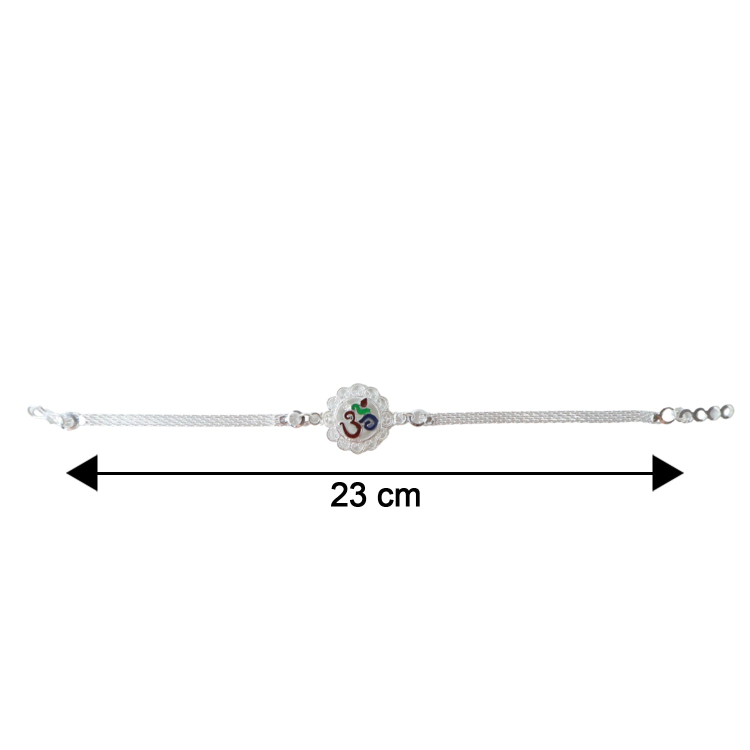 ALVENZA Silver Om Chain Rakhi – Elegant & Meaningful Festival Gift