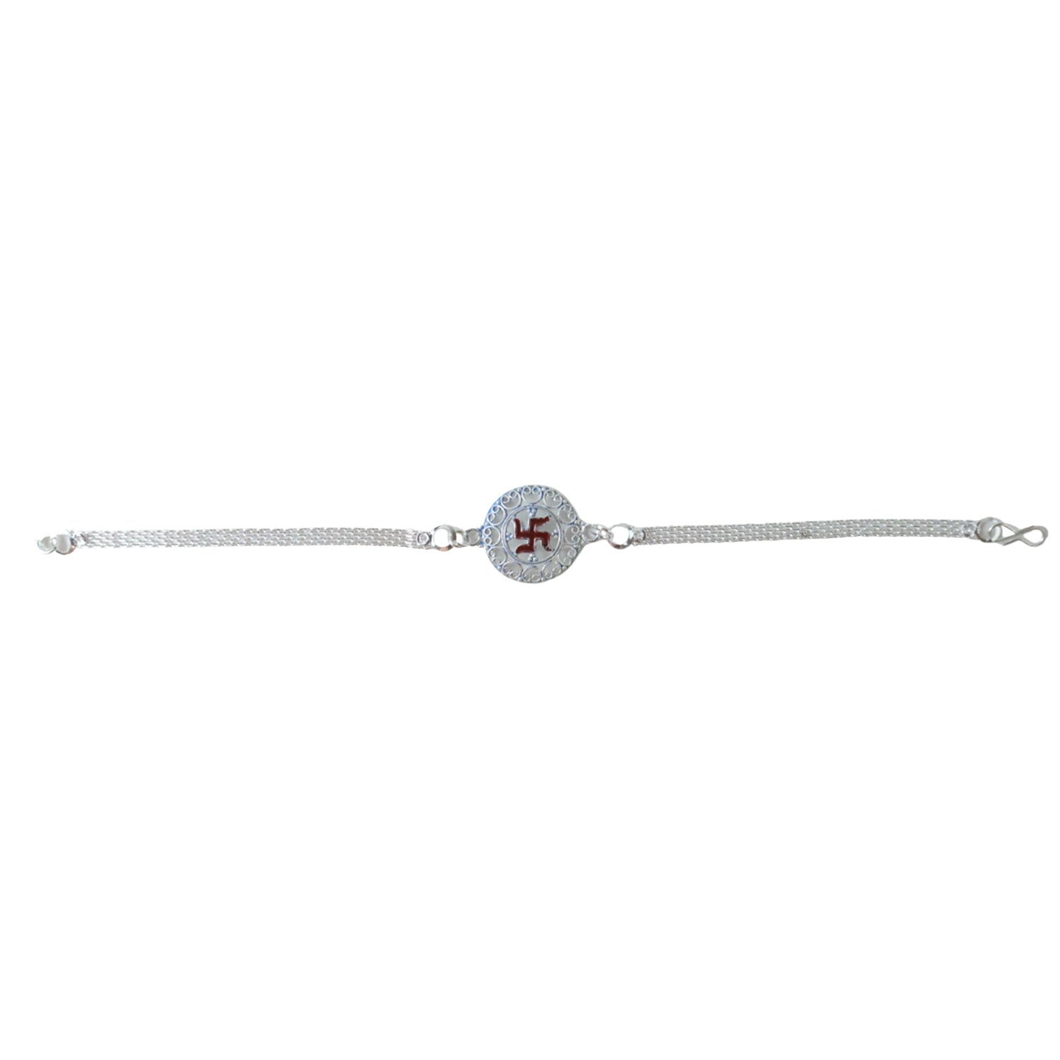 ALVENZA Rakshabandhan Silver Swastik Rakhi – Elegant Designer Gift