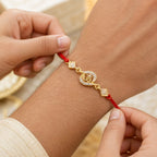 ALVENZA Om Rakhi – Elegant Stone Work & Red Thread for Raksha Bandhan