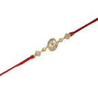 ALVENZA Om Rakhi – Elegant Stone Work & Red Thread for Raksha Bandhan