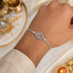 ALVENZA Silver Bhai Chain Rakhi, Modern Design for Raksha Bandhan