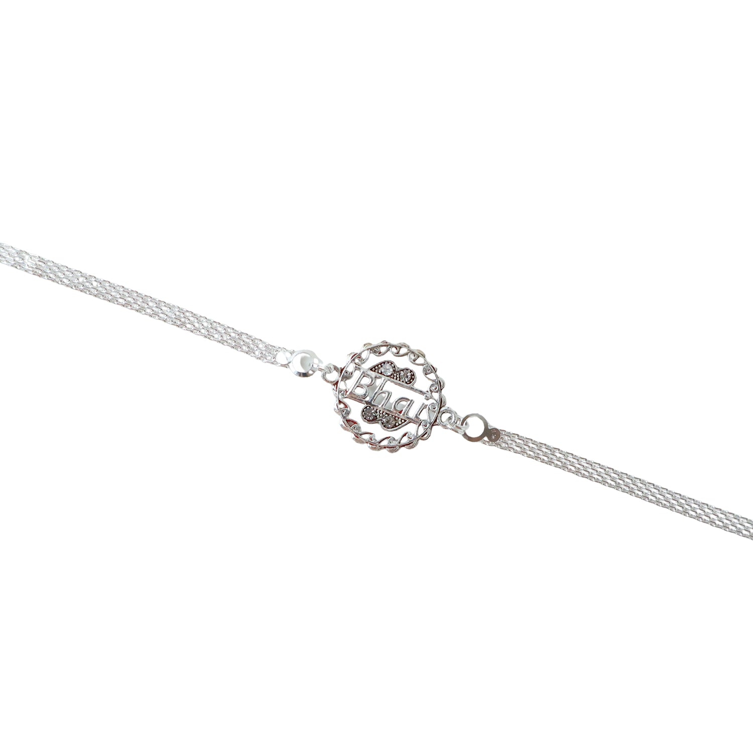 ALVENZA Silver Bhai Chain Rakhi, Modern Design for Raksha Bandhan