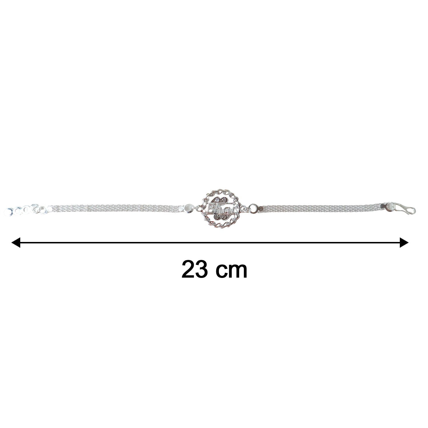 ALVENZA Silver Bhai Chain Rakhi, Modern Design for Raksha Bandhan