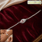 ALVENZA Silver Om Chain Rakhi – Elegant & Lightweight Design for Raksha Bandhan