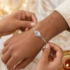 ALVENZA Silver Om Chain Rakhi – Elegant & Lightweight Design for Raksha Bandhan
