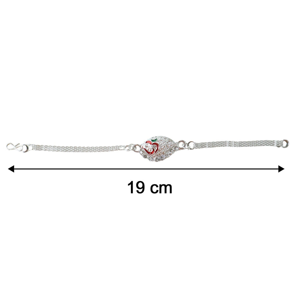 ALVENZA Silver Om Chain Rakhi – Elegant & Lightweight Design for Raksha Bandhan