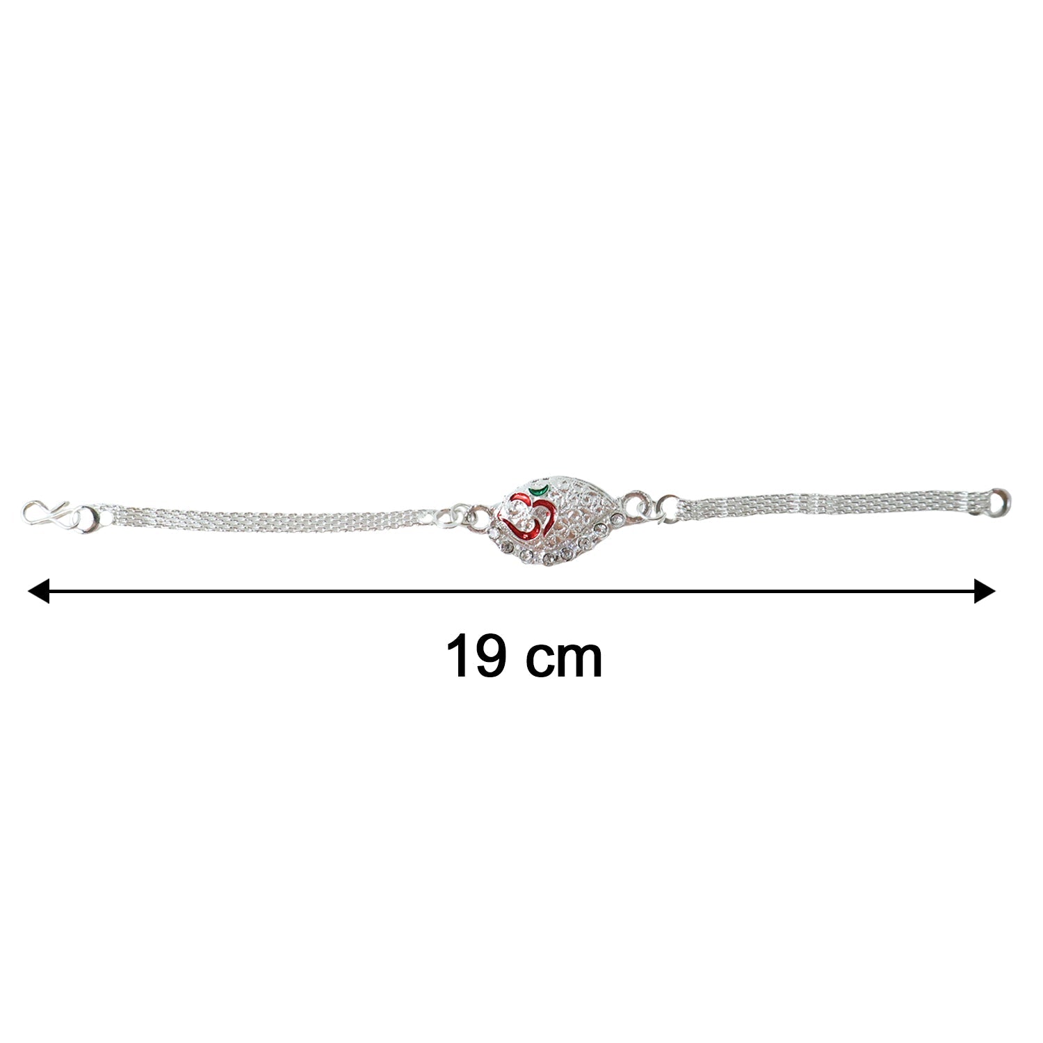 ALVENZA Silver Om Chain Rakhi – Elegant & Lightweight Design for Raksha Bandhan