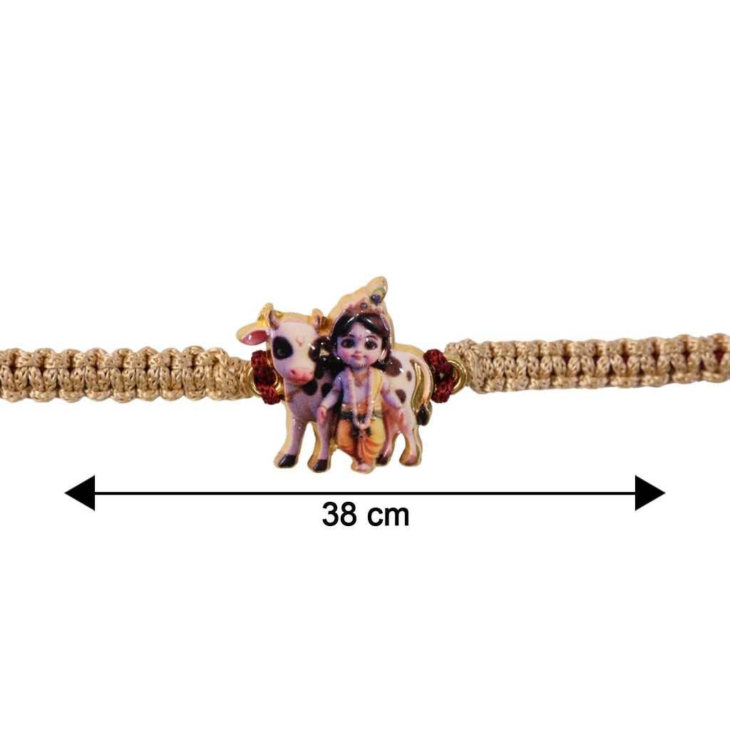 ALVENZA Krishna Cow Rakhi – Traditional & Stylish Brother Gift