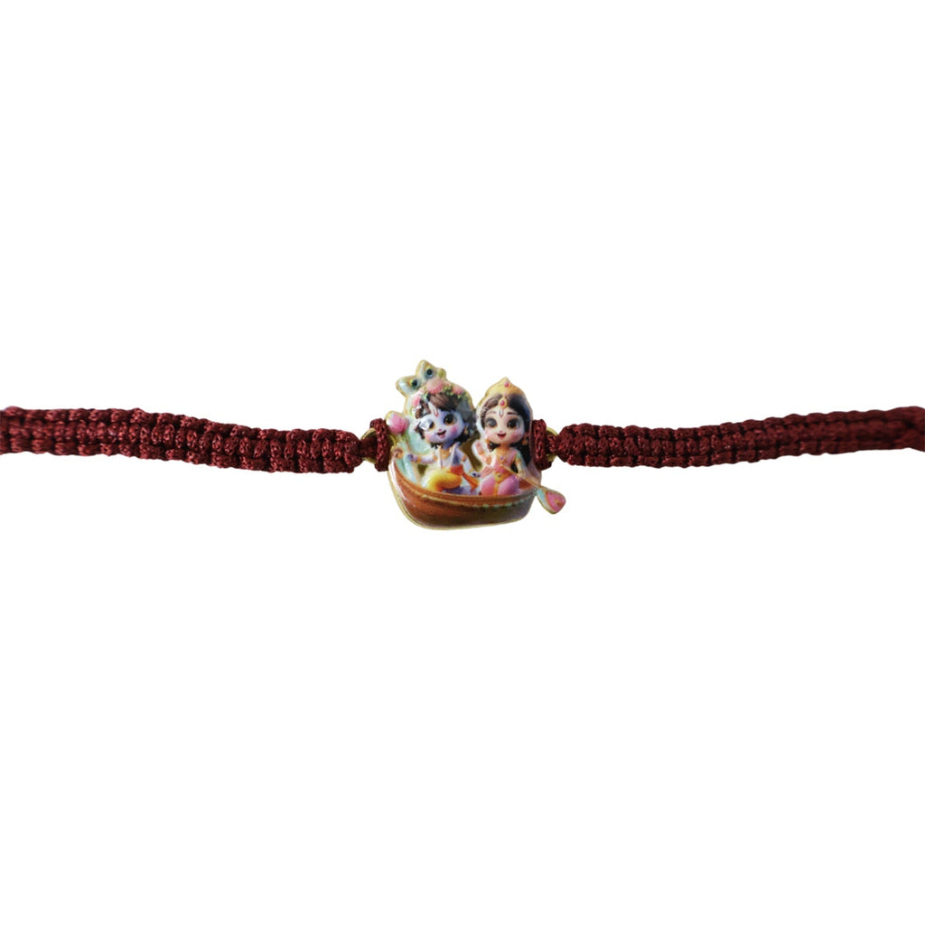 ALVENZA Krishna Boat Design Fancy Dori Rakhi – Elegant Brother Gift Idea