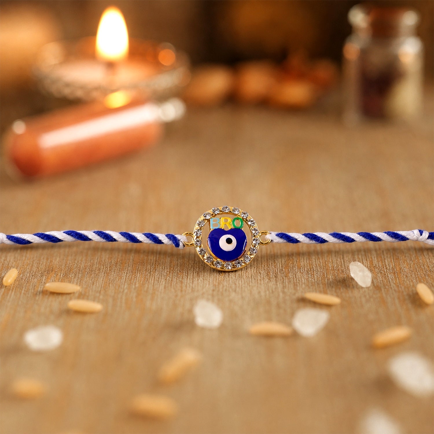 ALVENZA Evil Eye Rakhi – Stylish Dori for Protective Celebrations
