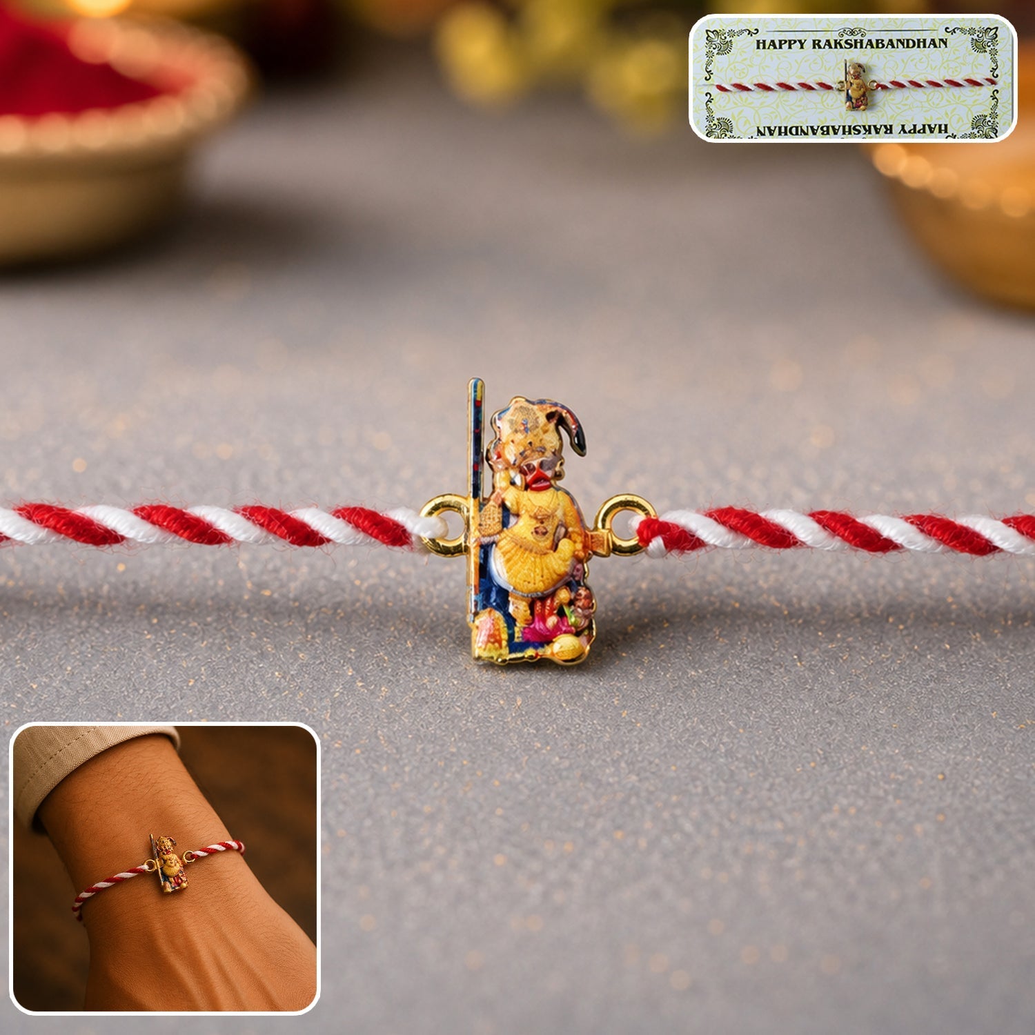 ALVENZA Hanuman Ji Rakhi – Traditional Designer Thread for Brothers