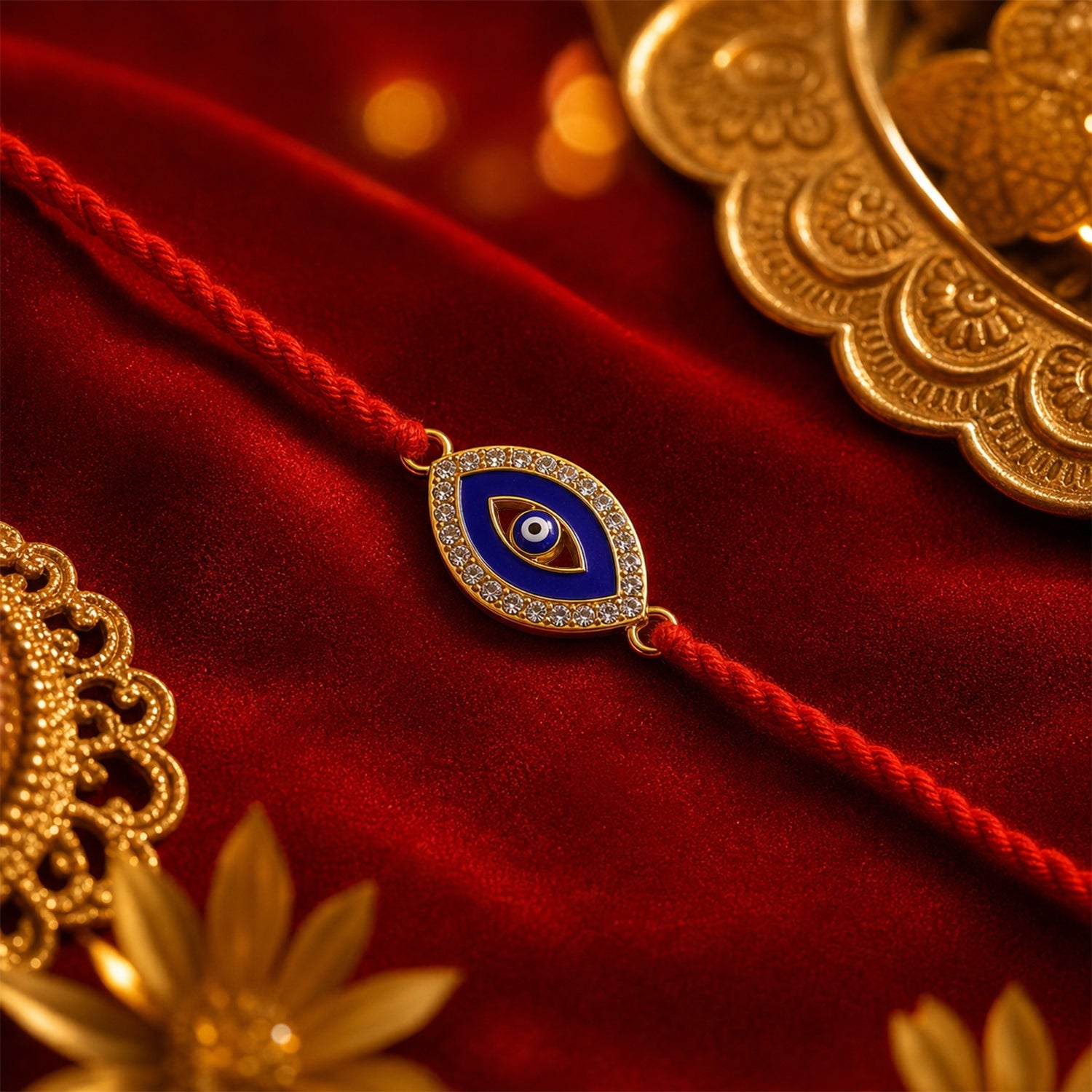 ALVENZA Blue Evil Eye Rakhi Stylish Protective Raksha Bandhan Thread