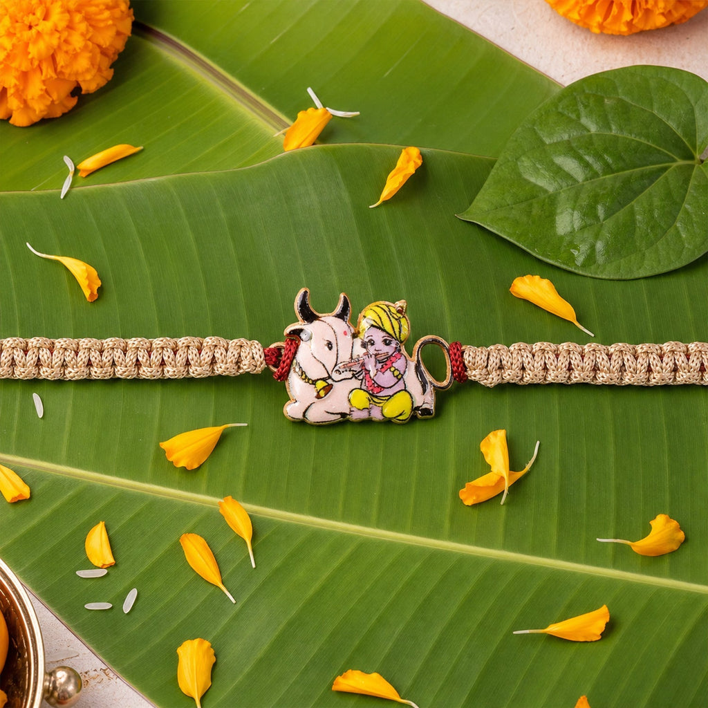 ALVENZA Krishna Rakhi – Elegant Traditional Brother Gift for Rakshabandhan