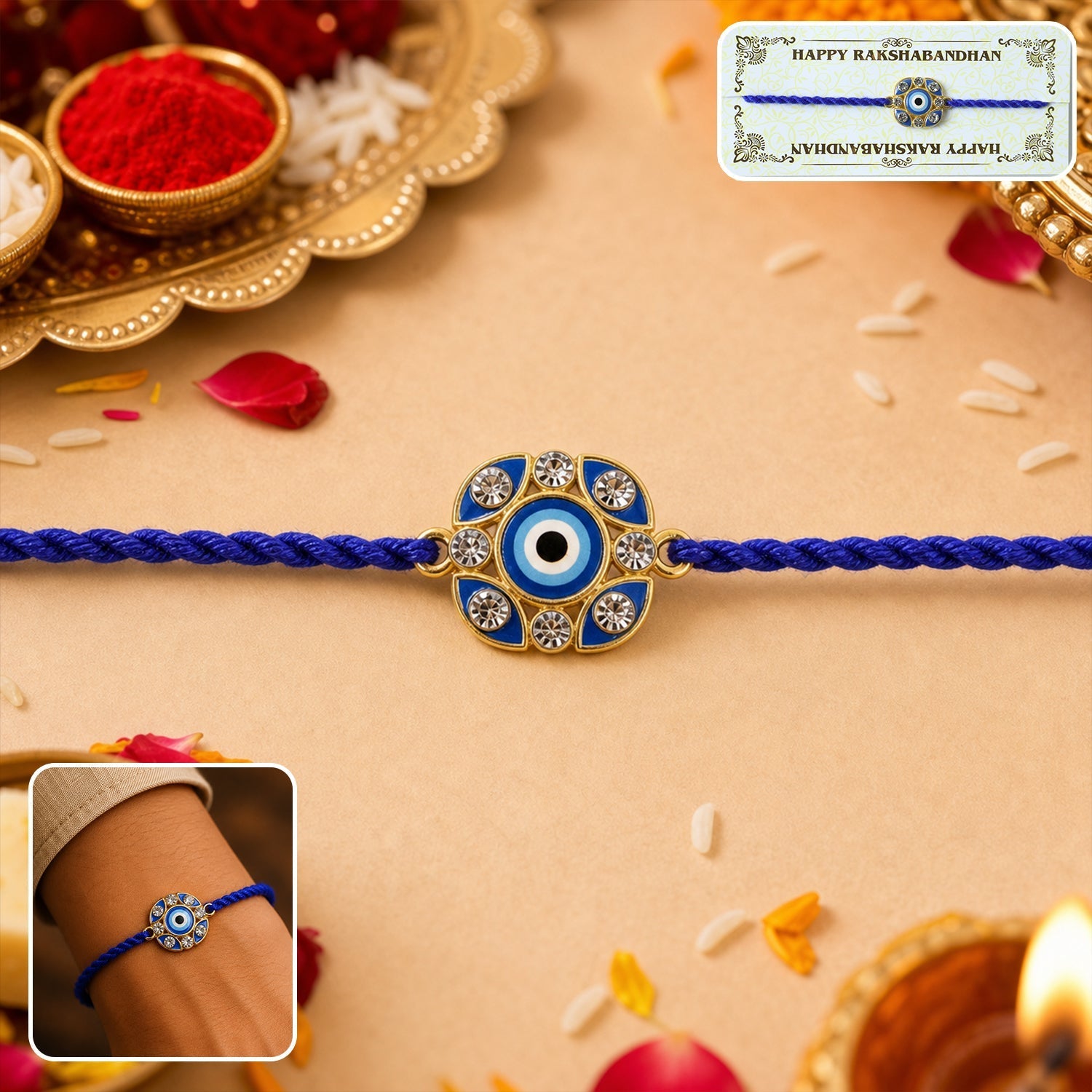 ALVENZA Evil Eye Rakhi – Protective & Stylish for Raksha Bandhan