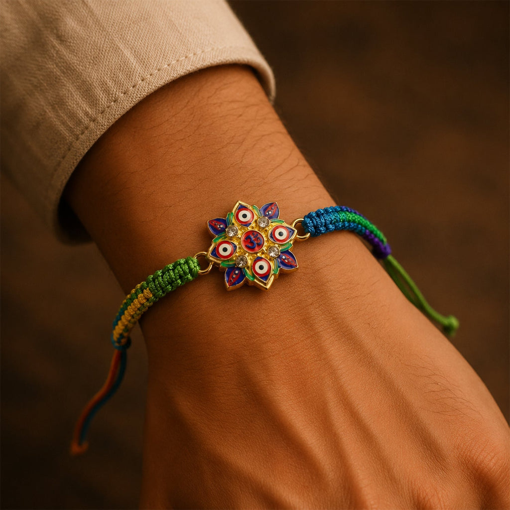 ALVENZA Evil Eye Om Rakhi – Stylish & Comfortable for Raksha Bandhan