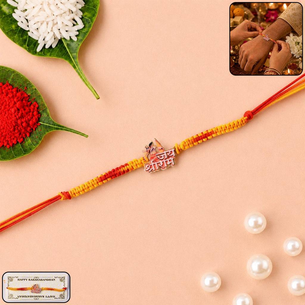 ALVENZA Jay Shree Ram Rakhi, Elegant Dori Design for Brothers