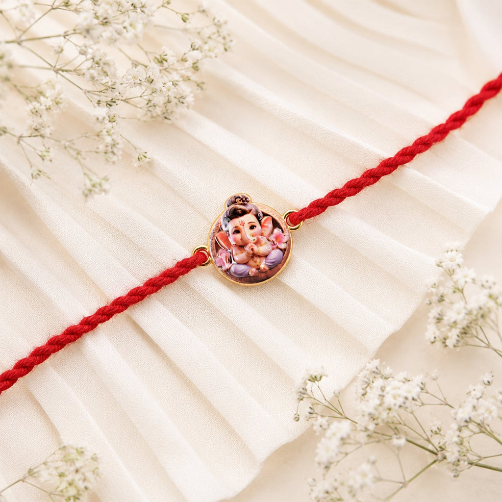 ALVENZA Ganesh Rakhi – Elegant Traditional Brother Gift