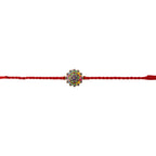ALVENZA Colorful Round Stone Rakhi – Elegant Brother Gift for Raksha Bandhan