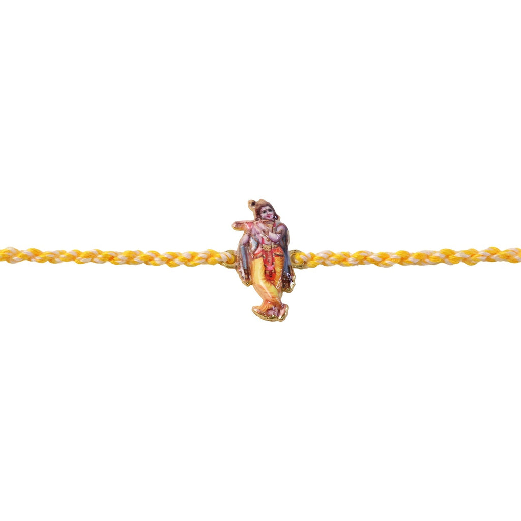 ALVENZA Krishna Flute Charm Rakhi – Stylish & Lightweight Dori Design