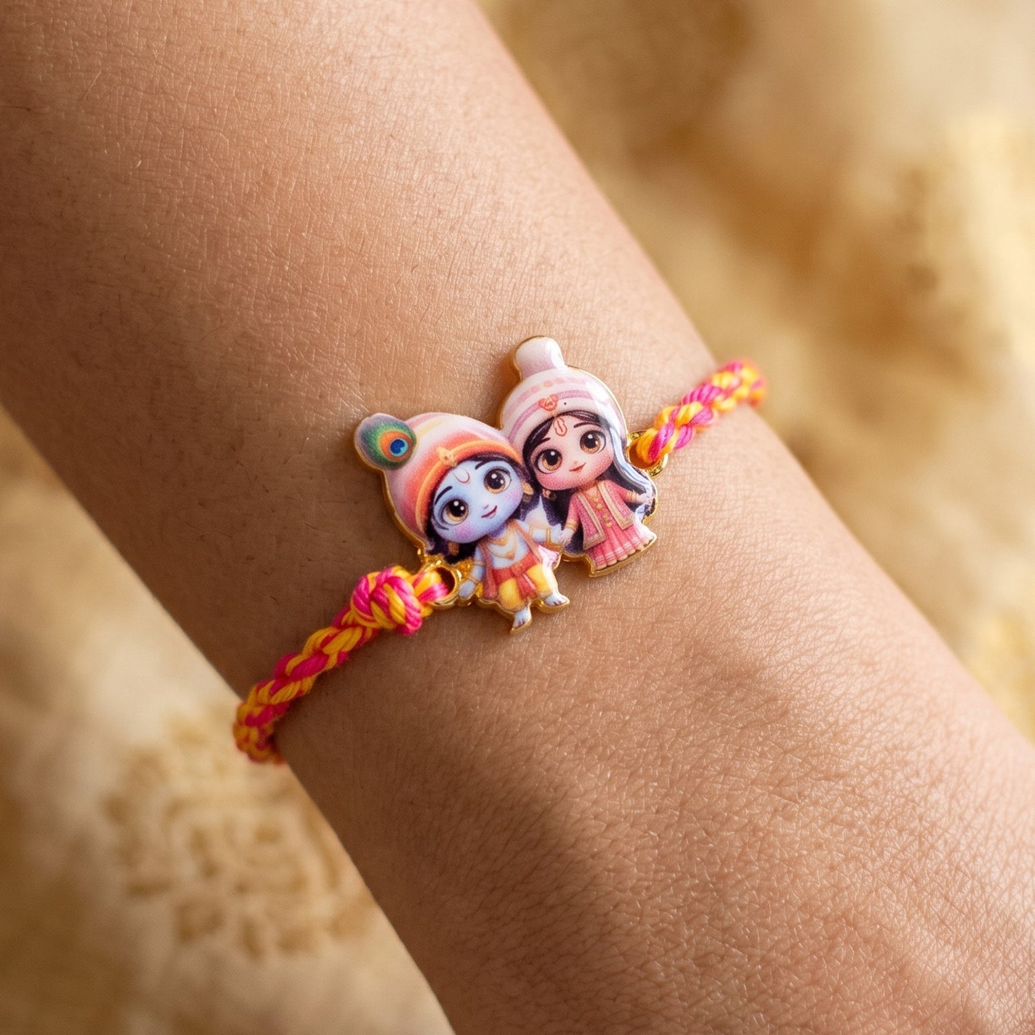 ALVENZA Radha Krishna Rakhi – Elegant & Traditional Design for Brothers