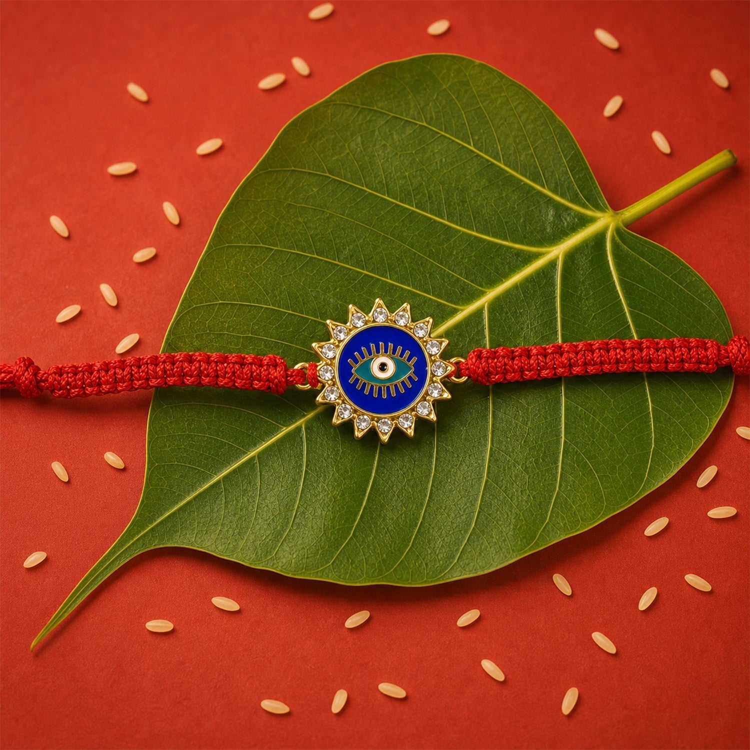 ALVENZA Blue Evil Eye Rakhi – Stylish, Lightweight & Protective