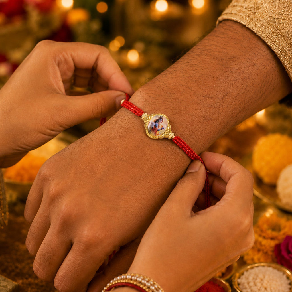 ALVENZA Krishna Cow Charm Rakhi – Stylish & Traditional for Brothers
