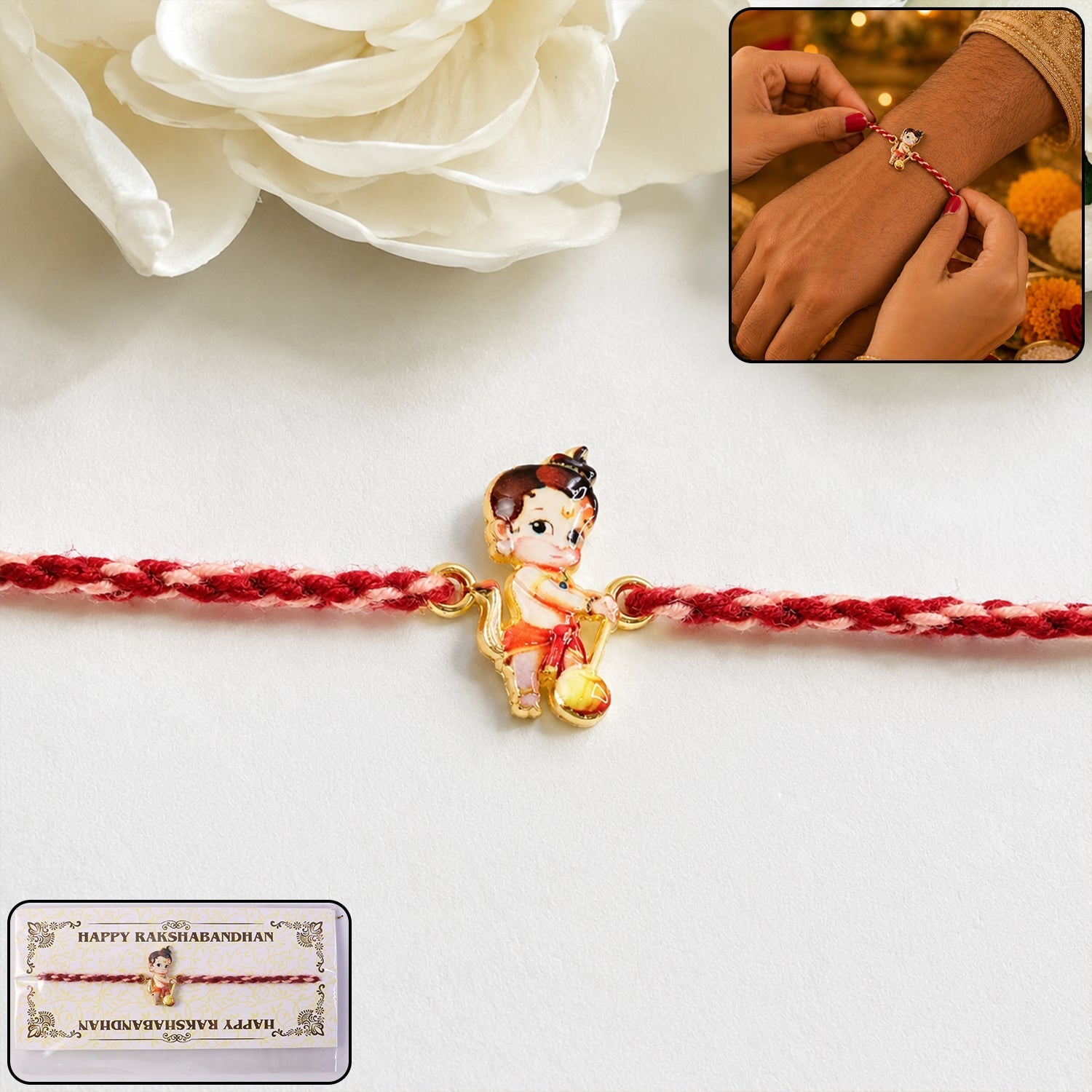 ALVENZA Rakshabandhan Bal Hanuman Rakhi – Traditional & Stylish Design