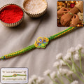 ALVENZA Green Om Peacock Rakhi – Elegant, Lightweight & Stylish for Brothers