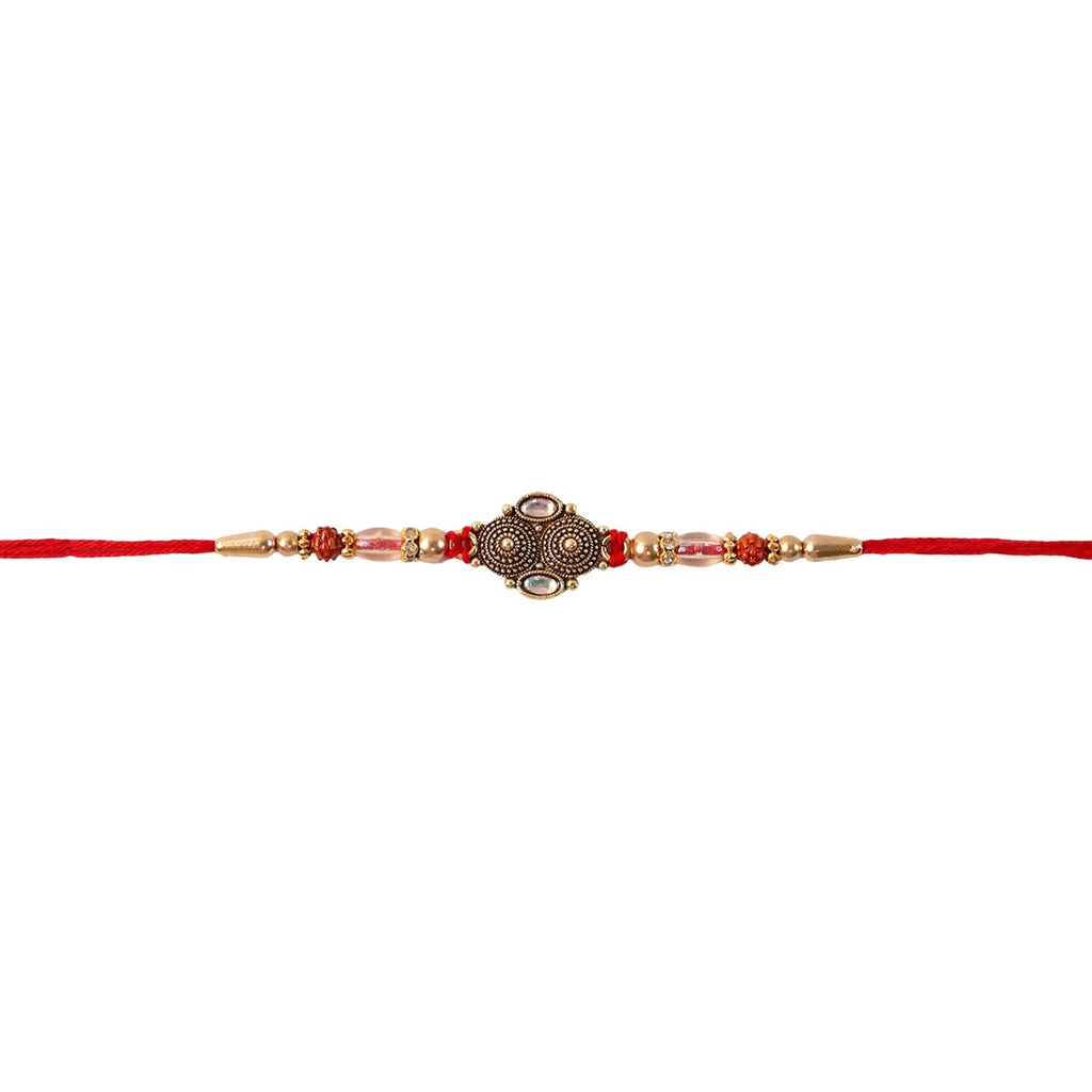 ALVENZA Rudraksha Beads Rakhi, Traditional & Stylish Brother Gift