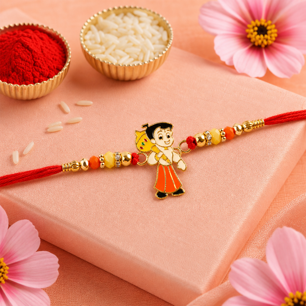 ALVENZA Chhota Bheem Beads Rakhi, Stylish & Lightweight for Raksha Bandhan