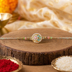 ALVENZA Pastel Pearl Beads Rakhi – Elegant Sibling Festival Accessory