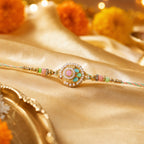 ALVENZA Pastel Pearl Beads Rakhi – Elegant Sibling Festival Accessory