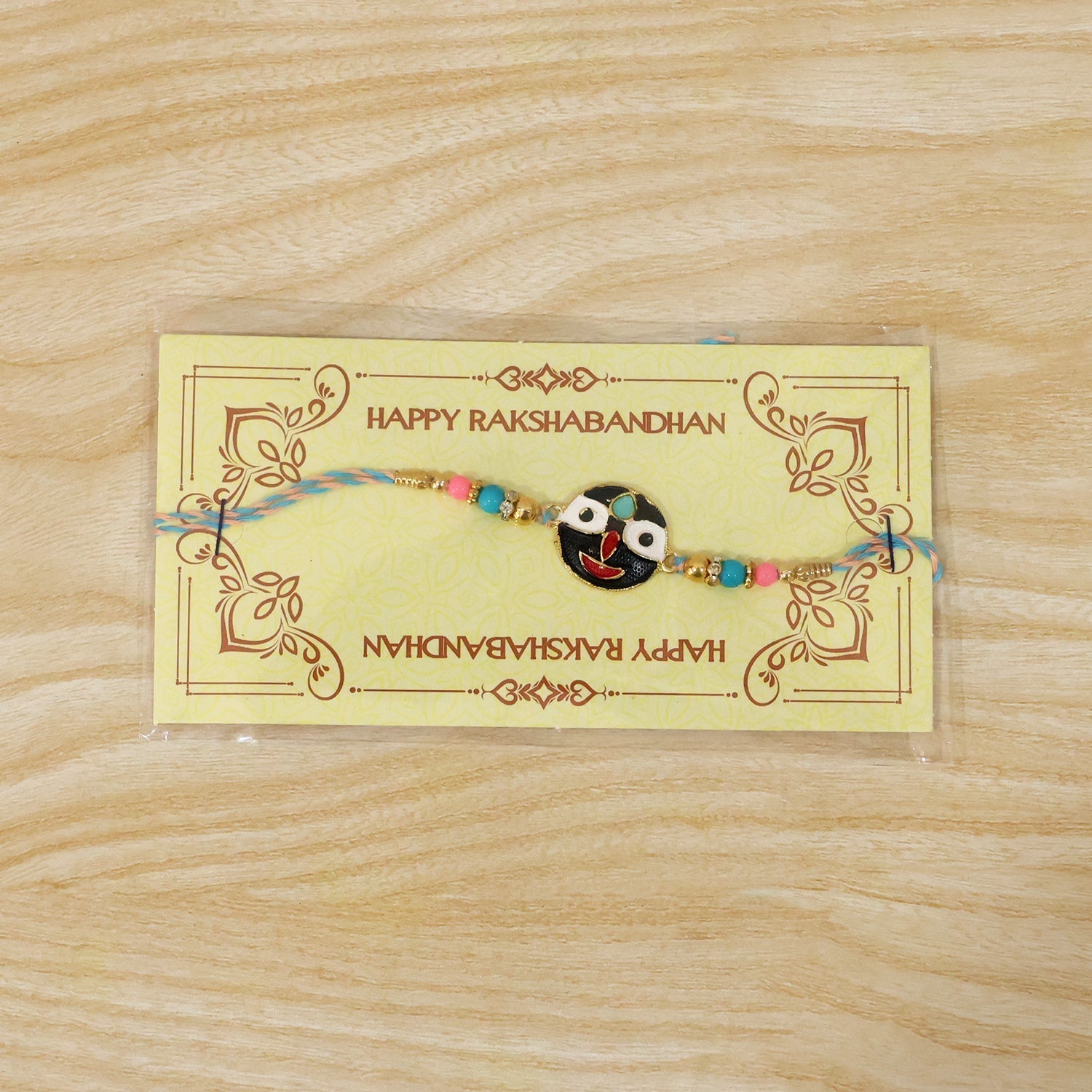 ALVENZA Colorful Deity Face Beads Rakhi – Stylish Festival Gift for Brother