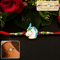 ALVENZA Cute Unicorn Beaded Rakhi - Stylish, Lightweight & Festive