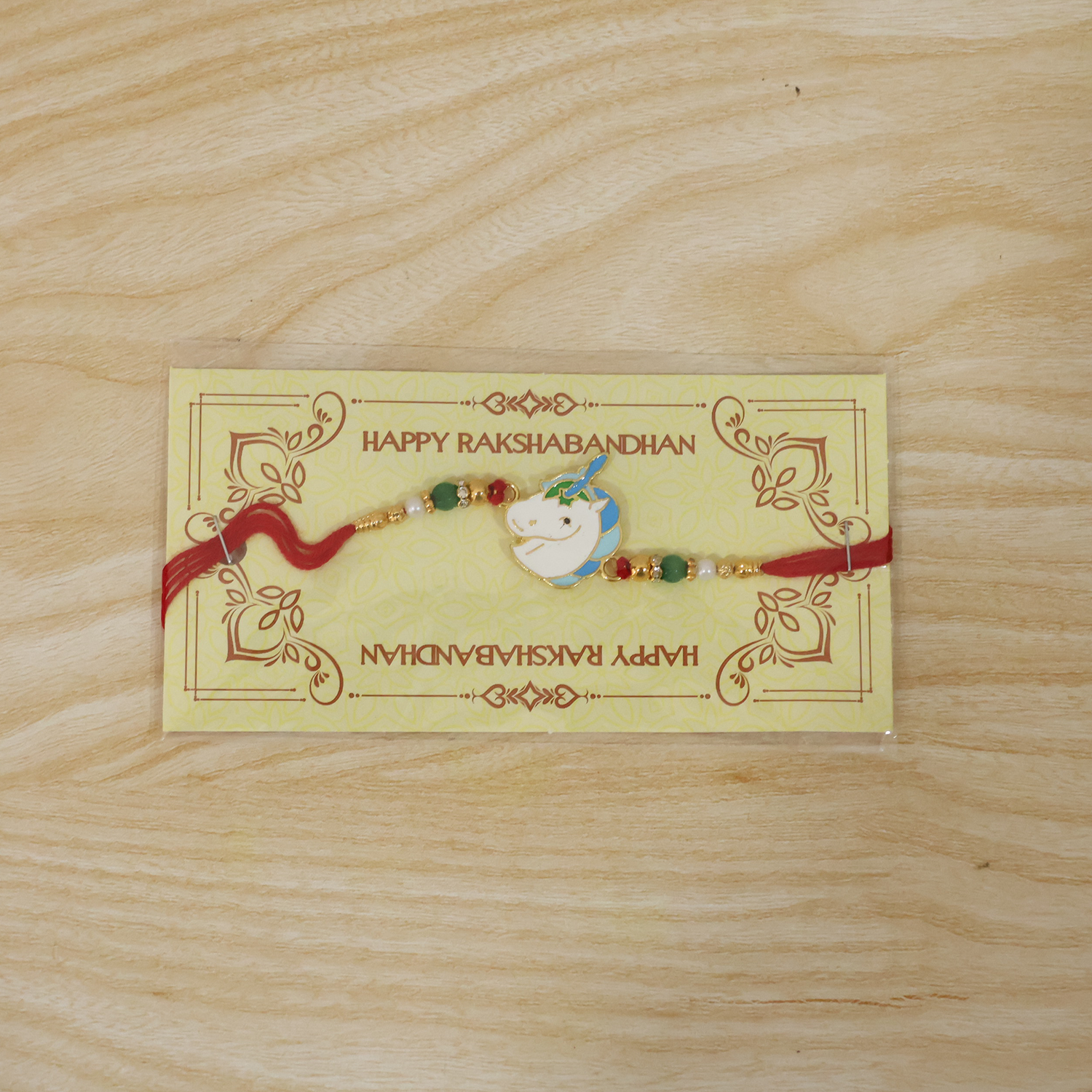 ALVENZA Cute Unicorn Beaded Rakhi - Stylish, Lightweight & Festive