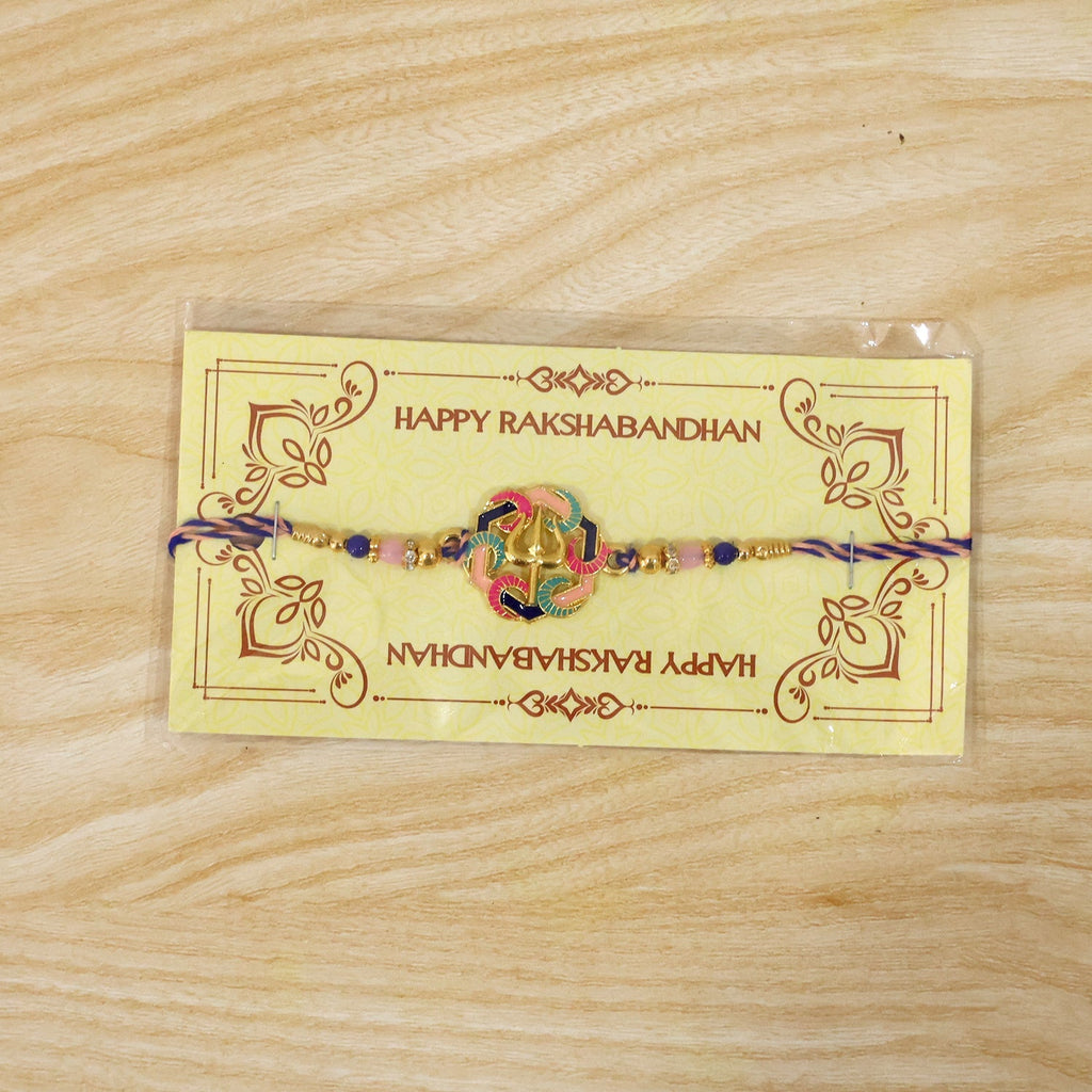 ALVENZA Rakshabandhan Colorful Trishul Beads Rakhi – Traditional & Stylish
