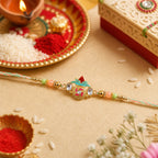 ALVENZA Kalash Kundan Rakhi, Traditional Beaded Festival Gift for Brothers