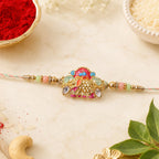 ALVENZA Rakhi - Colorful Elephant Beaded Rakhi for Rakshabandhan