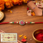 ALVENZA Auspicious Swastik Rakhi – Traditional & Stylish Beaded Design
