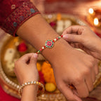 ALVENZA Auspicious Swastik Rakhi – Traditional & Stylish Beaded Design
